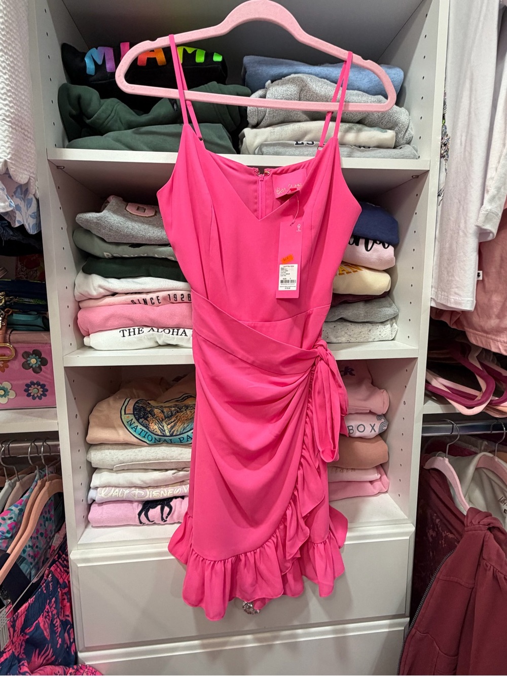 Lilly Pulitzer Hot Pink Ruffle Wrap Dress, NWT 2